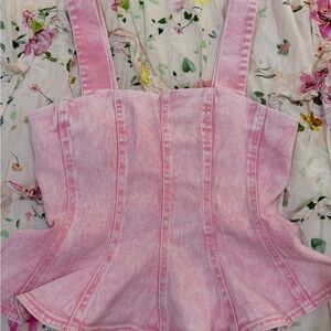 Steve Madden Pink Denim Top